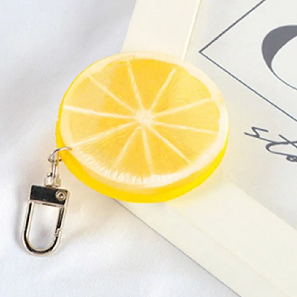 Cute Food Lemon Slice Key Chain PVC Orange Slice Hot-dog Pendant Backpack Charms Korean Style Simulation Food Key Ring Women