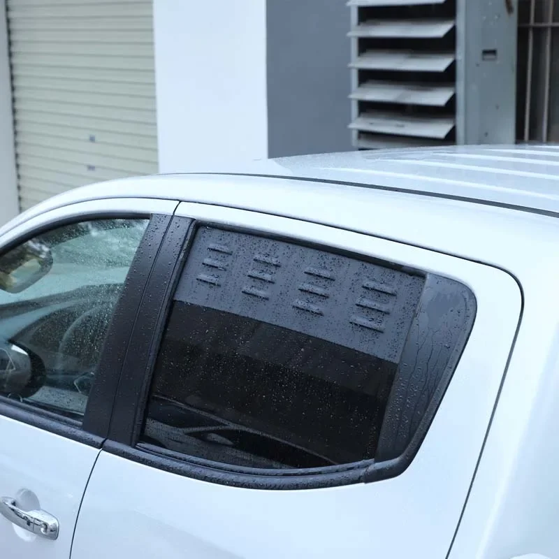 

For Mitsubishi Triton L200 2015-2023 Aluminum Alloy Black Car Rear Door Window Vent Louver Panel Decorative Car Accessories