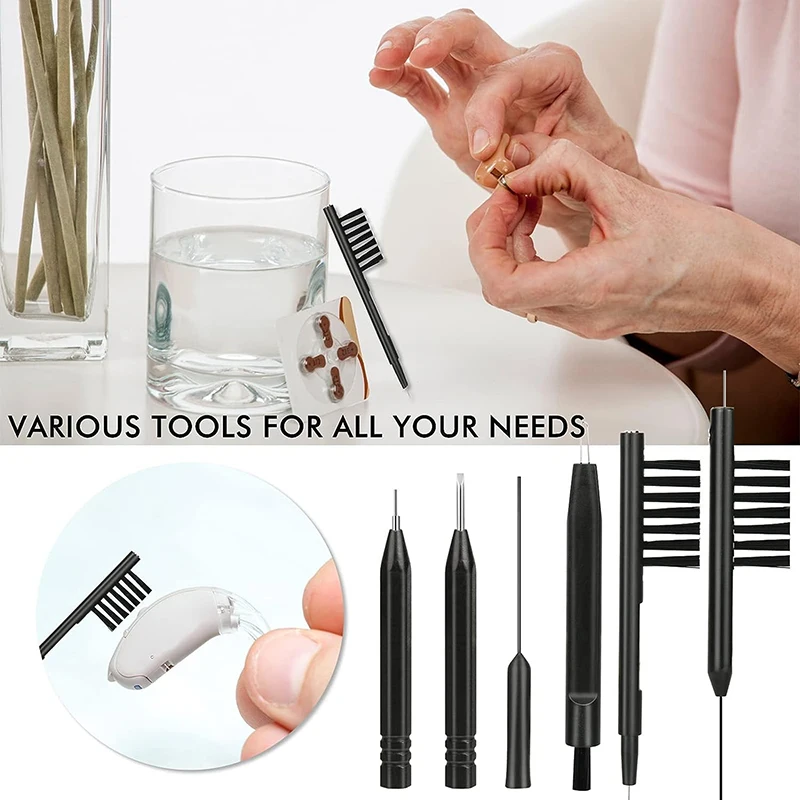 

1Set Hearing Aids Cleaning Tool Kit - Brush Vent Cleaner Cleaning Wire With Magnet And Wax Loop Cleaning Set