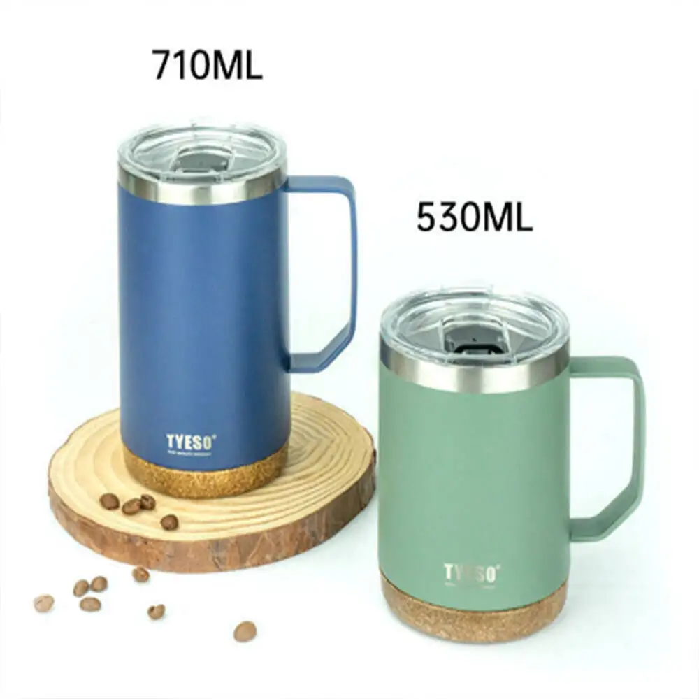 TYESO New Coffee Cup With Handle And Lid Steel Thermal Water Cup Suitable For Both Men And Women