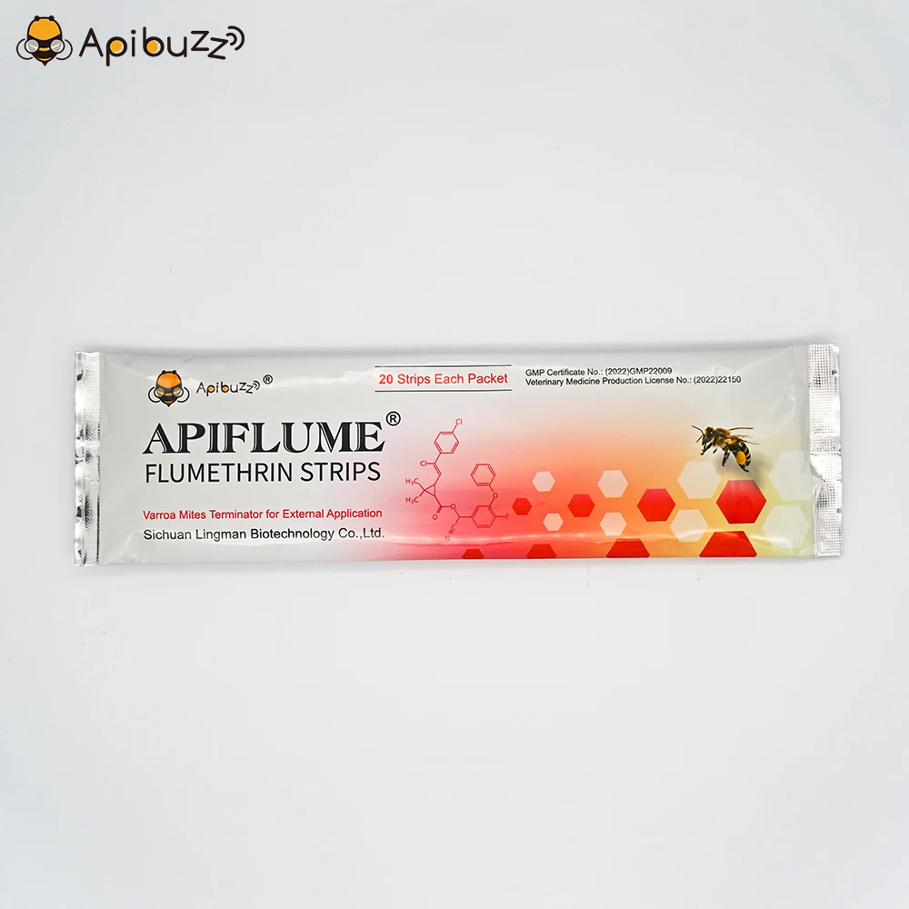 Apibuzz Apiflume 20-Strip Beekeeping Flumethrin Strips Varroa Mite Control for Bees Bee Keeping Equipment Apicultura