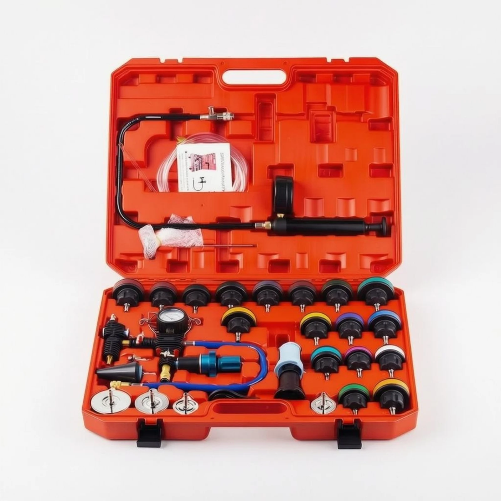 

34 Pieces Cooling System Pressure Tester Kit Hose and Adapter Set Cooling Unit Pressure Test Kit Coolant Vacuum Filler Easy To
