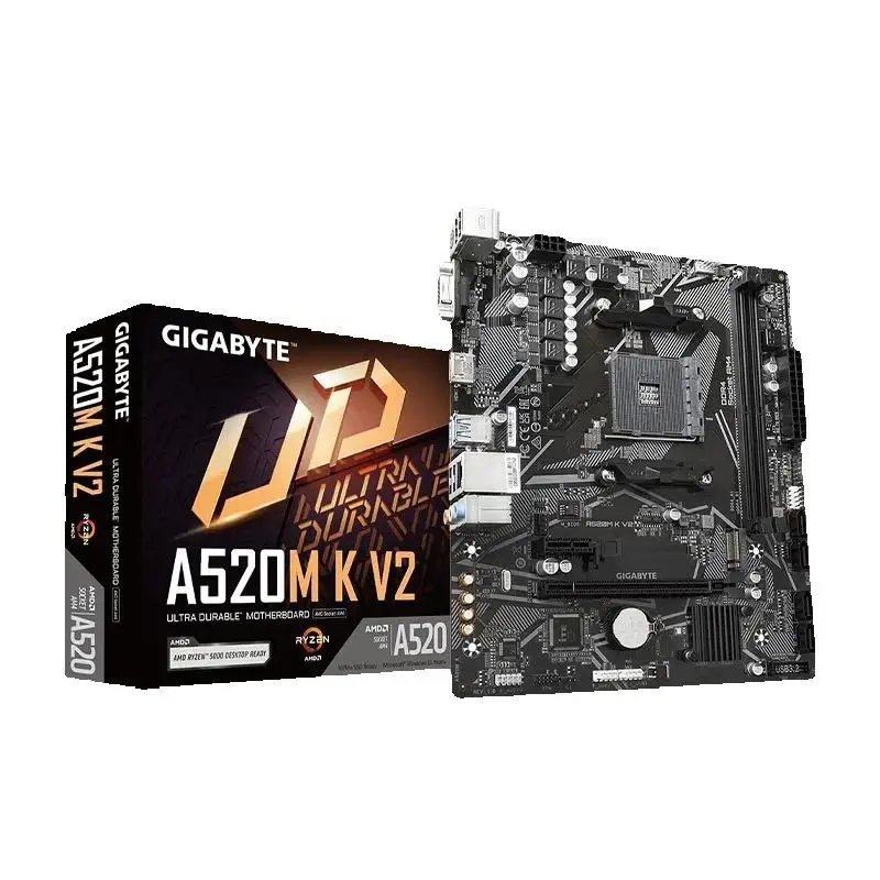 GIGABYTE A520M K V2 New  Micro ATX AMD A520 DDR4 M.2 USB3.2 CPU Motherboard Socket AM4