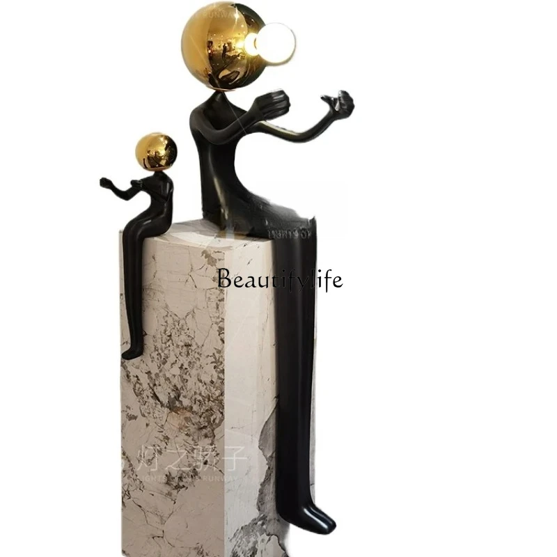 

Body Art Floor Living Room Hallway Decoration Humanoid Sitting GRP Sculpture Ornaments