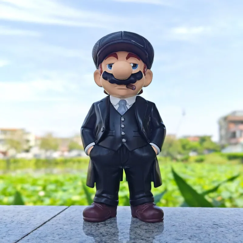 new-resin-suit-figure-with-peaked-cap-stylized-plumber-inspired-gangster-statue-collectible-desk-ornament-for-fans