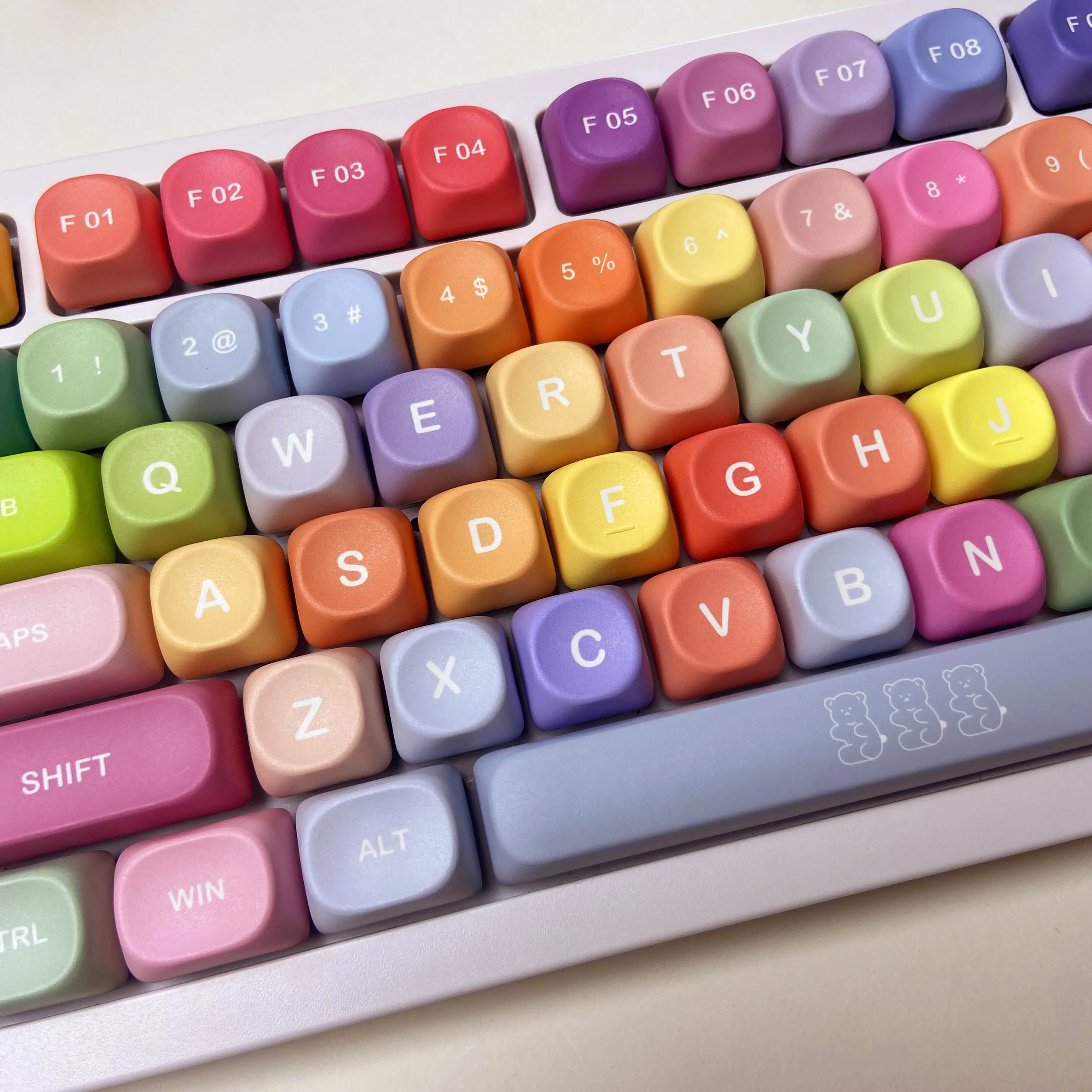 

Candy Colorful Keycaps Set Multi-Colored 133 Keys MOA Profile Premium PBT Keycaps Full Set for MX Mechanical Keyboard
