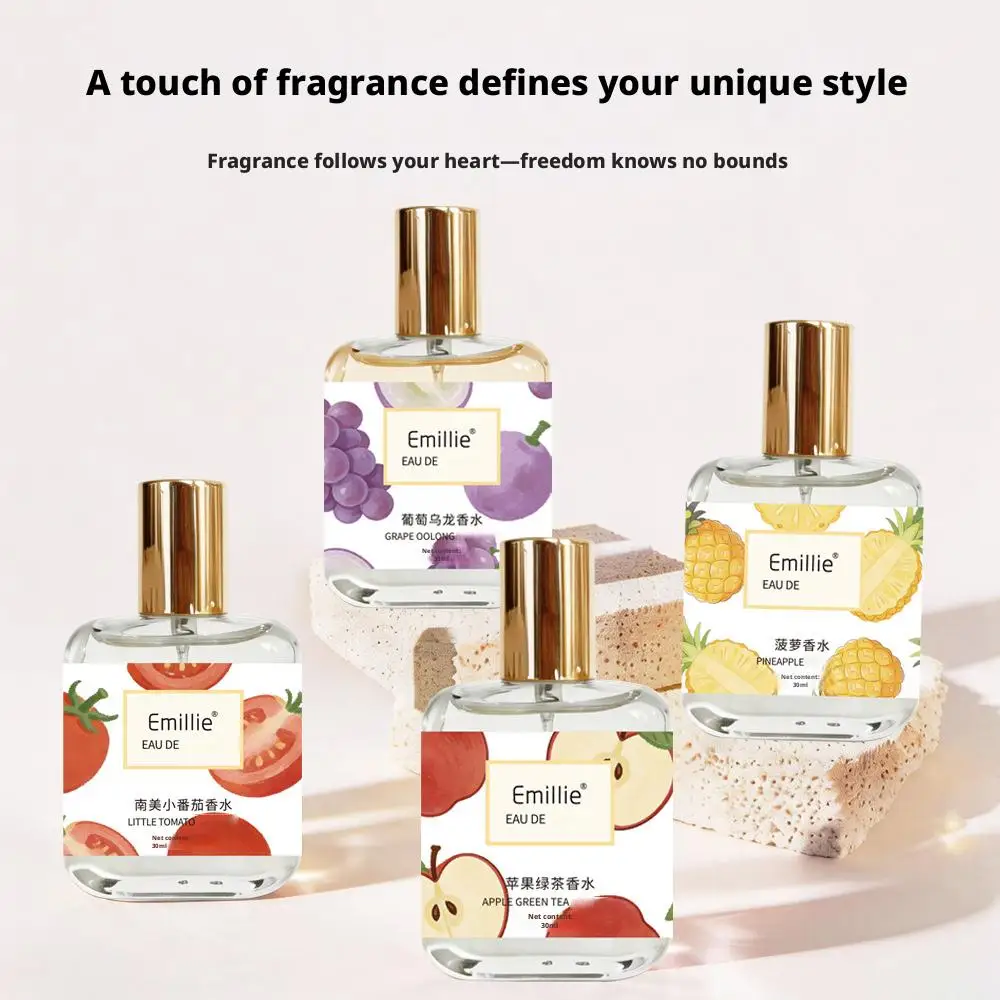 Fruit and Tea Eau de Parfum Long-lasting Fresh Sweet Fruity Gourmet Perfume Apple Grape Pineapple Fruit Body Fragrance Spray