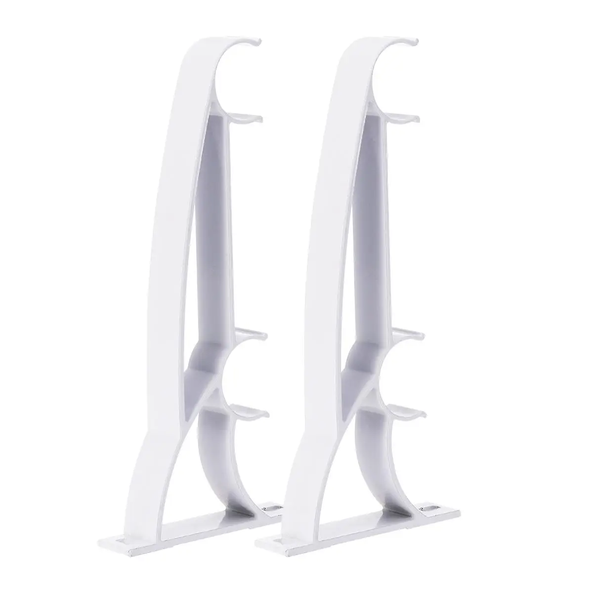 

2 Pcs White Galvanized Iron Curtain Rod Bracket Double Layer Design Drapery Holder Aluminum Alloy Home Decor Accessories