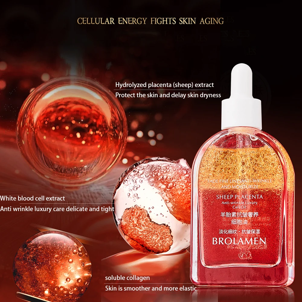 Sheep Placenta Essence Brighten Elasticity Collagen Muscle Penetration Facial Moisturizing Beauty Face Serum Korea Skin Care