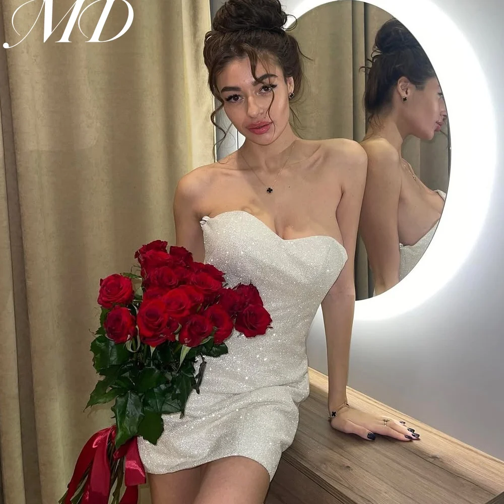 

MD 2025 Modern Short Sweetheart Wedding Dresses Charming Sleeveless Mini Above Knee Bridal Gowns vestidos de fiesta Customized
