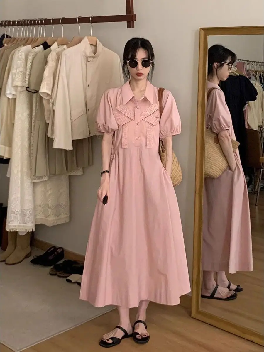 plus Size 300 Pou Dr Special Fat MM Women Spring Summer High End Bubble Sve Ele Slimming Long Dr French Sle