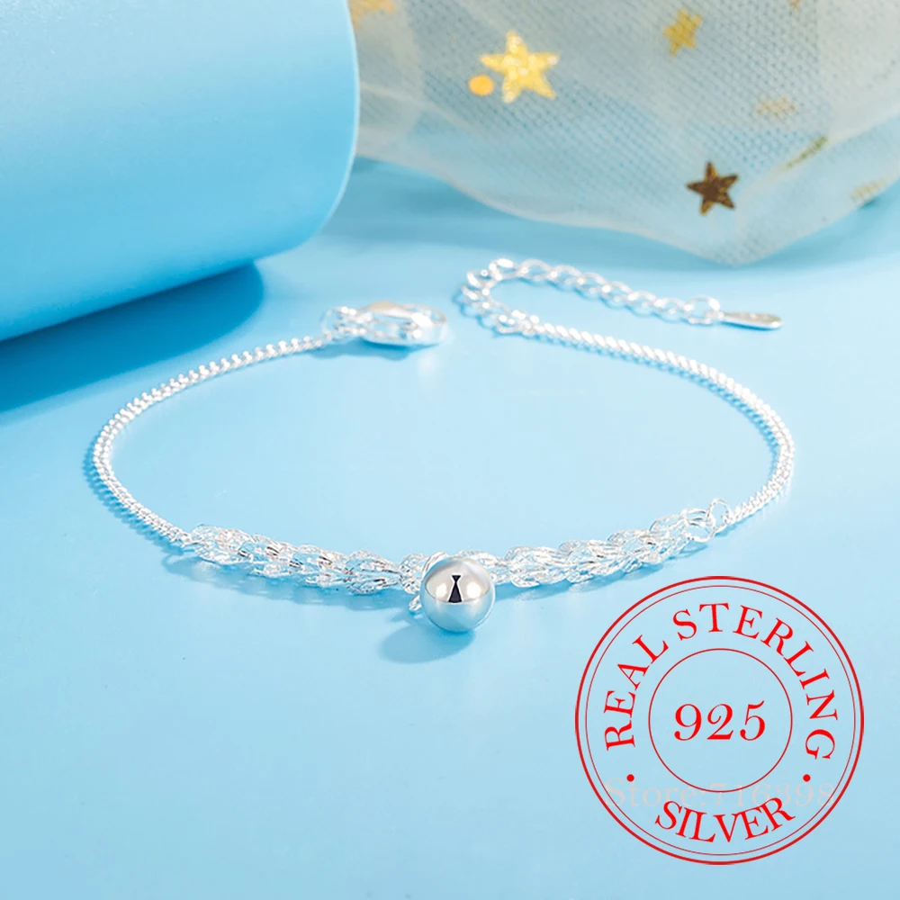 

925 Sterling Silver Wheat Beads Ball Chains Bracelets For Women Homme Choker Chain Wedding Engagement Party Jewelry Gift