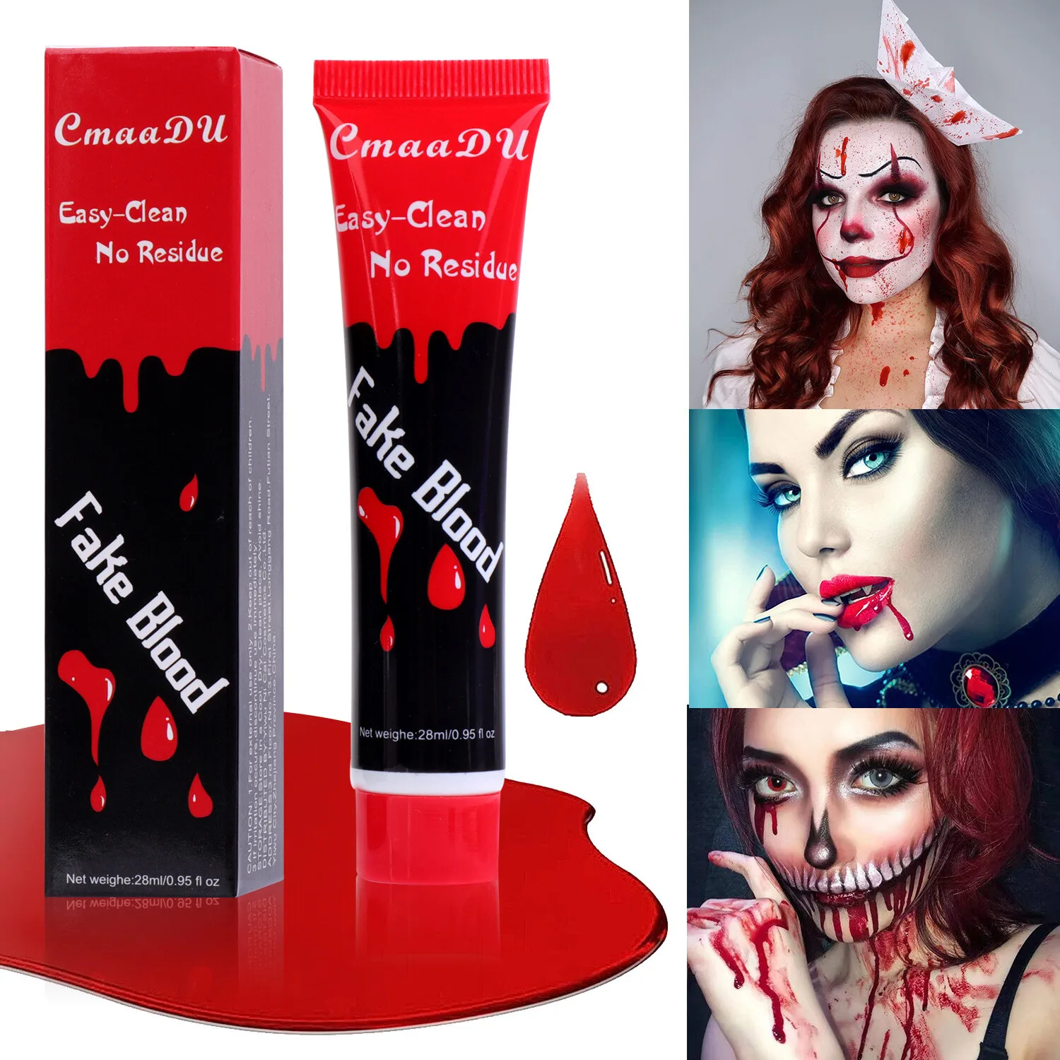 28ml Fake Blood Makeup Safe Vampire Stage Theatrical Fancy Dress Halloween Mouth Body Cosmetics