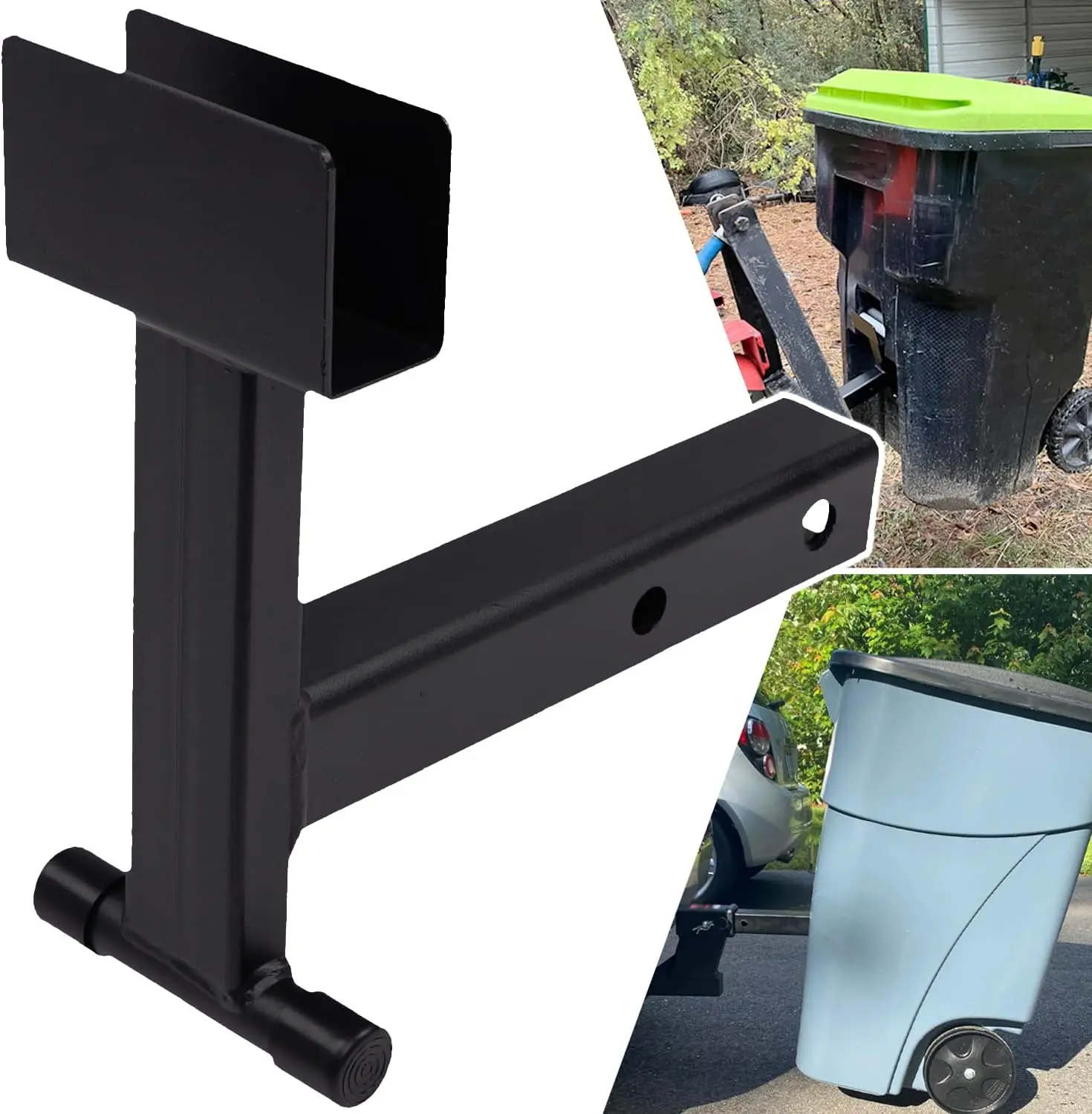 

2' Trash Can Hauler Grabber Hitch Reciever, Garbage Can Hauling Towing Hitch Fit for Lawn Mower Garden Tractors