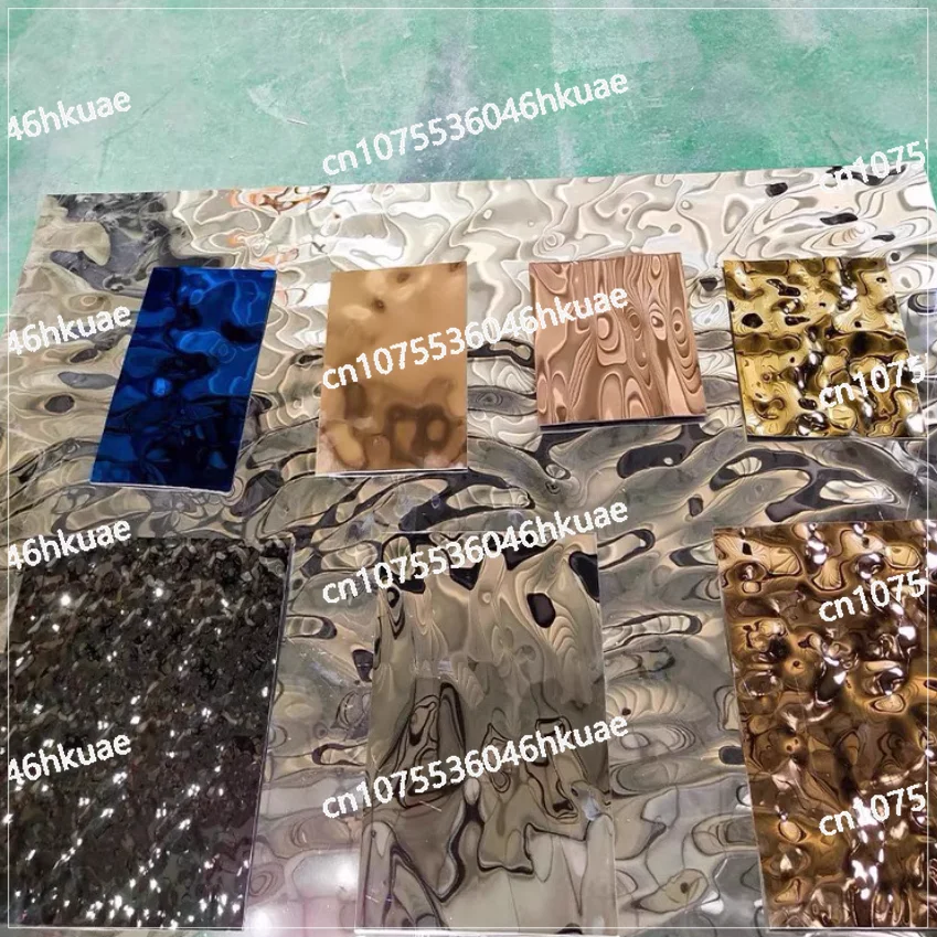 Stainless Steel Water Ripple Embossed Plate - Decorative Concave Convex Wave Metal Mirror Sheet for Ceiling & Background Wall