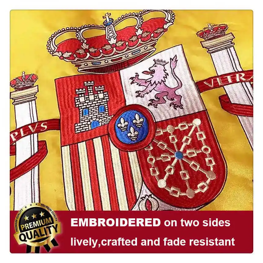 المطرزة اسبانيا العلم مخيط الإسبانية راية 90x150 سنتيمتر دائم مقاوم للماء أكسفورد النايلون الأعلام الوطنية لافتات داخلي في الهواء الطلق #3