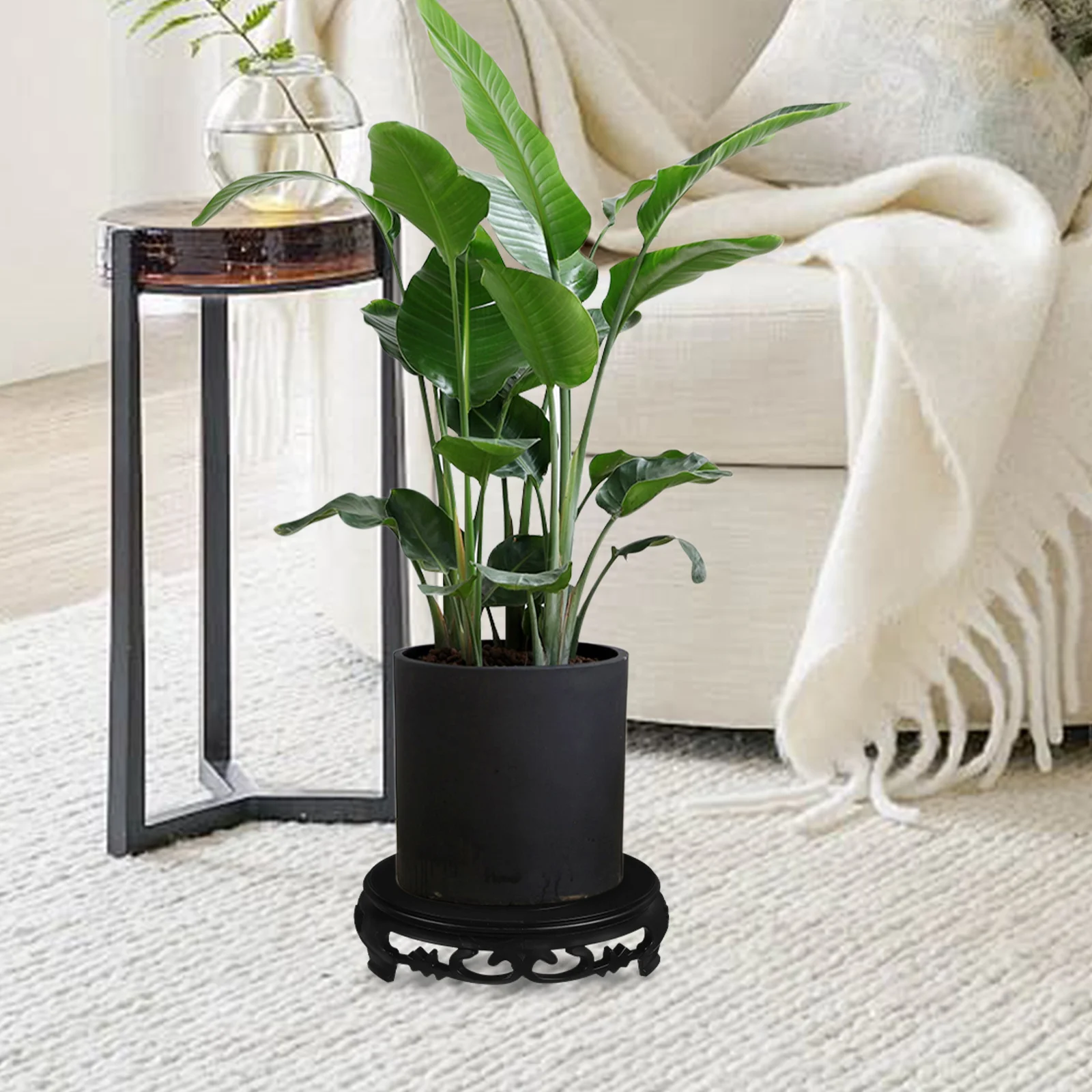 

2pcs Flower Pot Tray Round Base With Water Collection For Plant Stand Holder Lightweight Decorative Pedestal Home Living Room