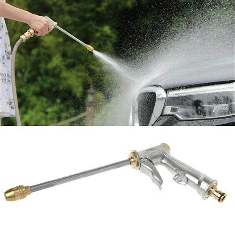 

High Pressure Water Spray Gun Metal Brass Nozzle Garden Hose Pipe Lawn Car Wash Gun Adjustable Mode Spraying Gun Garden Cleaner