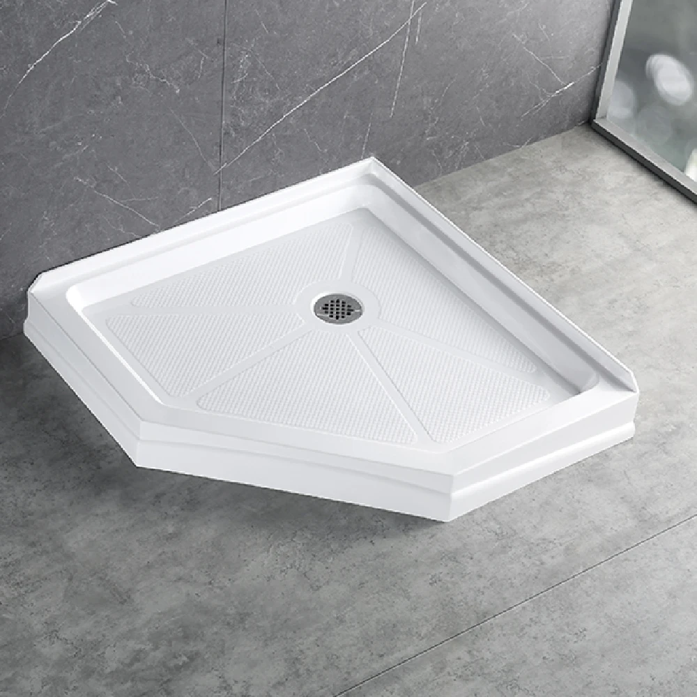 

Polymarble Sector Outdoor Shower Tray Floor Base Resin Plate Simple Resin Acrylic Shower Tray Fiberglass Drain