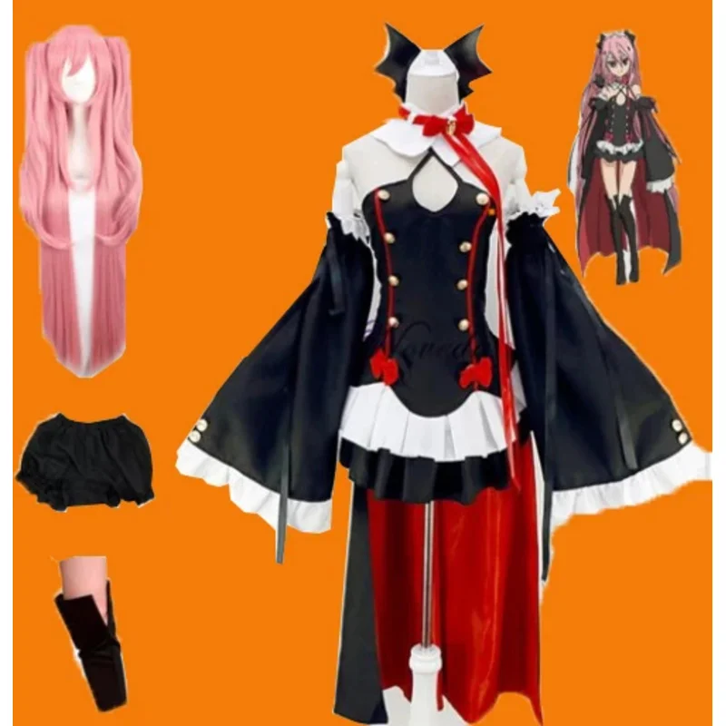 سيراف النهاية زي تأثيري, Owari no, Krul Tepes, أنيمي ساحرة, زي مصاص الدماء, شعر مستعار, هالوين