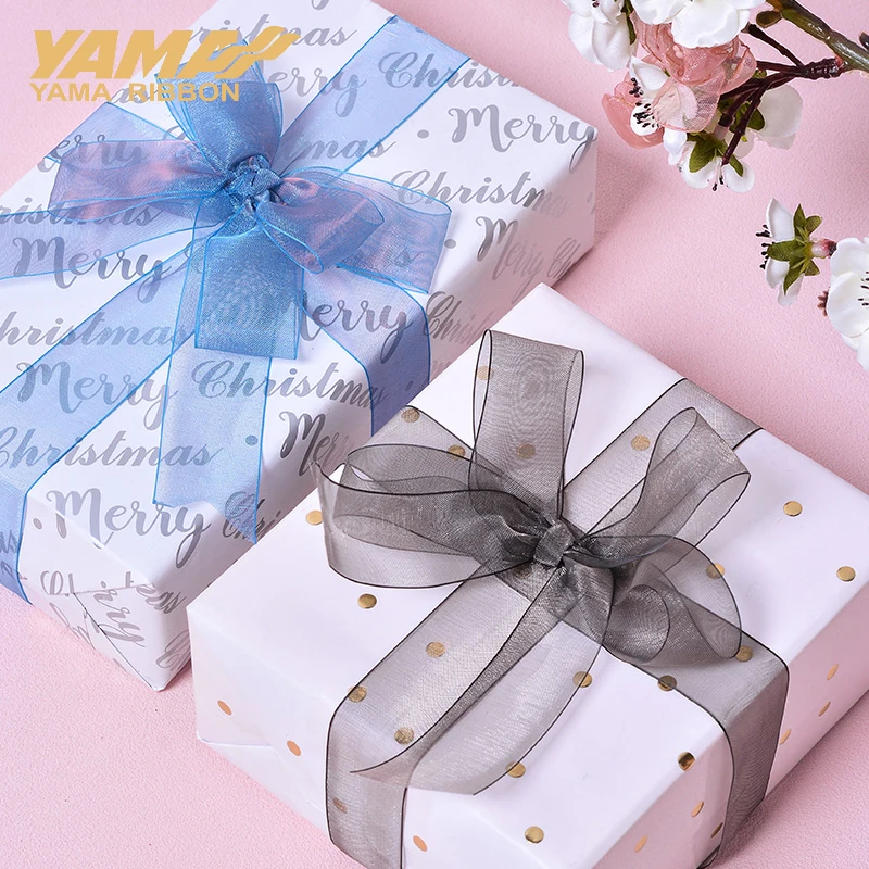 YAMA-Polyester Ombre Organza Ribbon for Crafts, DIY Hair Accessories, Gifts Packaging, Wedding Decoration, 10Yards/Roll, 9mm