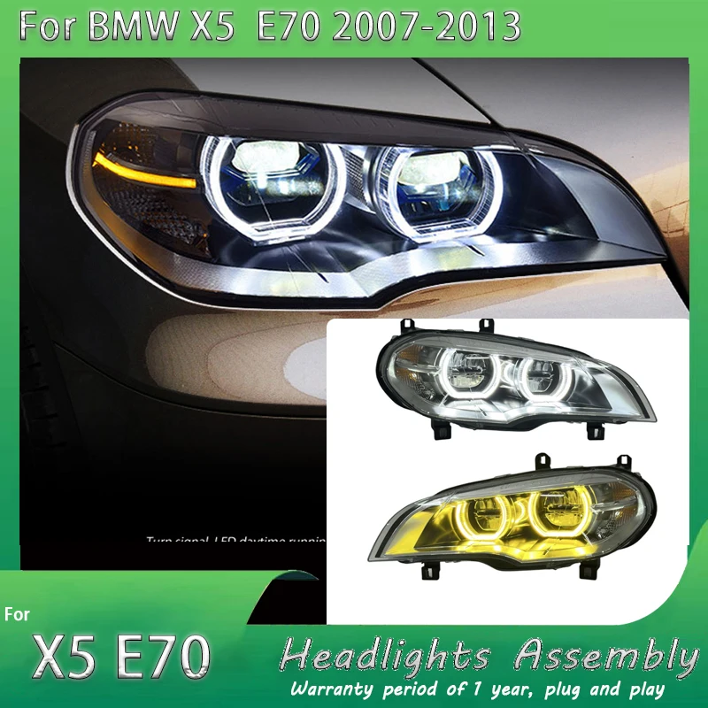 

2PCS LED Headlight Assembly For BMW X5 E70 2007-2013 Car Styling Tuning Lights Plug And Play Head Lamps Car Tuning Light Parts