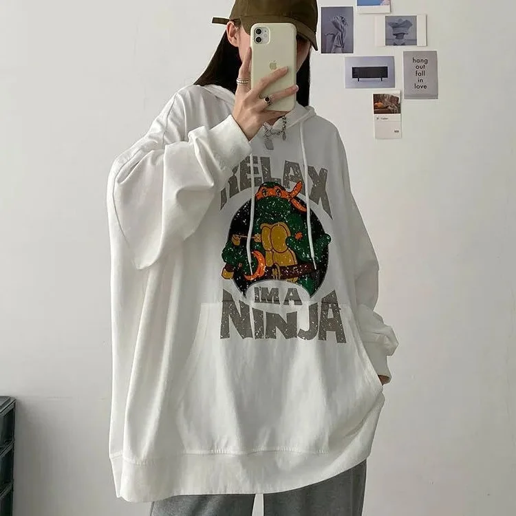 

plus Size Women's BF Sle Loose Fit Thin Hoodie Spring Autumn Casual Comfortable Korean Version Cover up Lazy Windbreaker