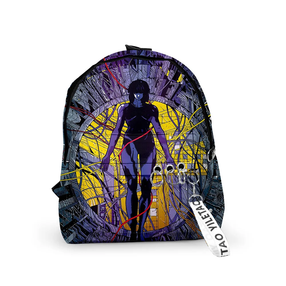 Hip Hop Popular ghost in the shell Backpacks Boys/Girls School Bags 3D Print Keychains Oxford Waterproof Cute Small Backpacks