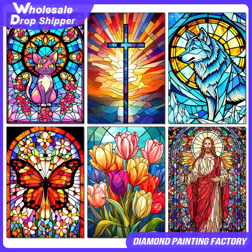 5D Diy Diamond Painting Jesus Flower Art Sunflower Animal Mosaic Embroidery Full Rhinestone Cross Stitch Set Home Decor Gifts