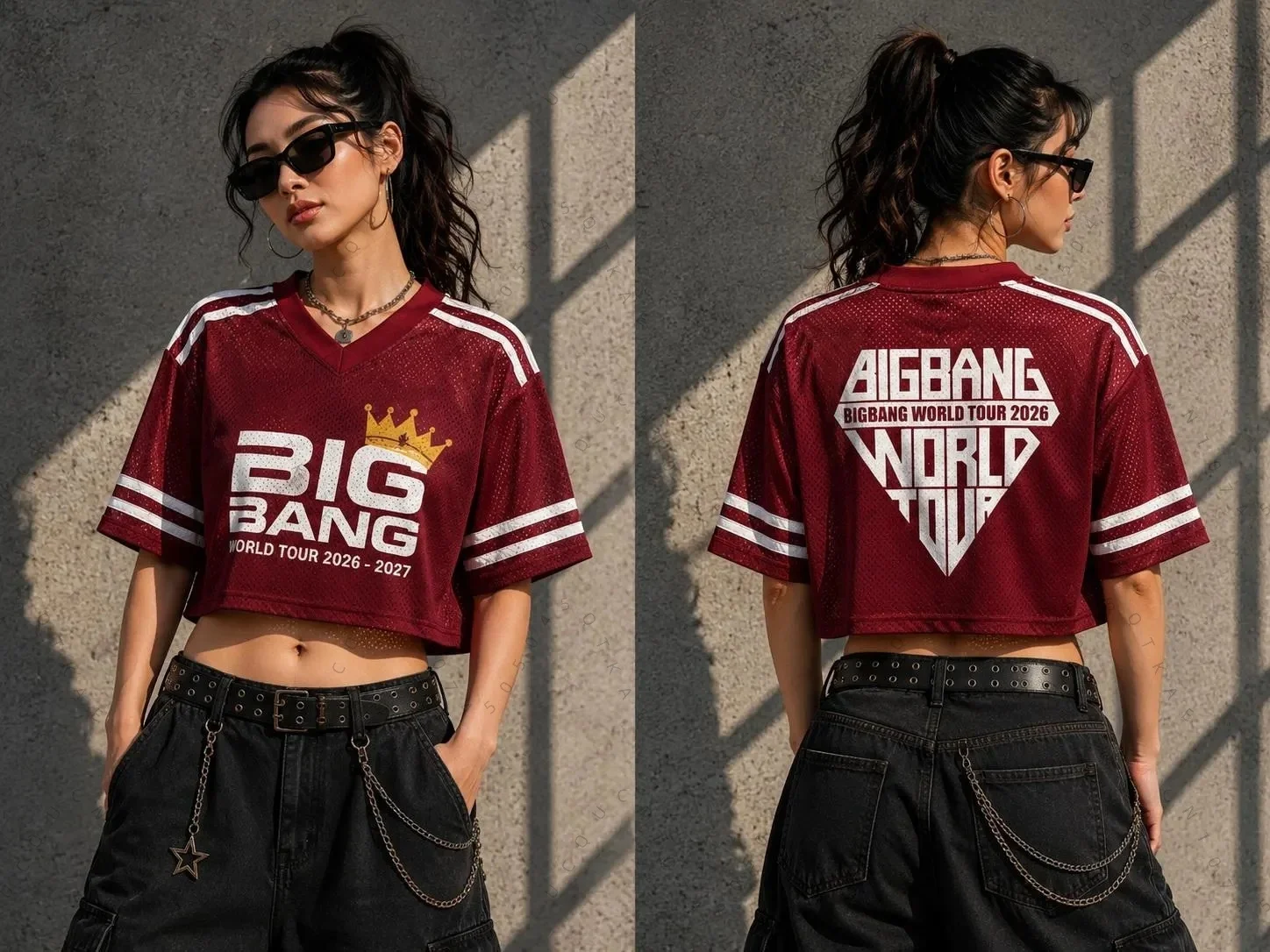 BIGBANG 2026 WORLD TOUR World Tour Side Short Style T-Shirt Printed Loose Y2k Streetwear Couple Motorcycle T-Shirt Fan Gifts