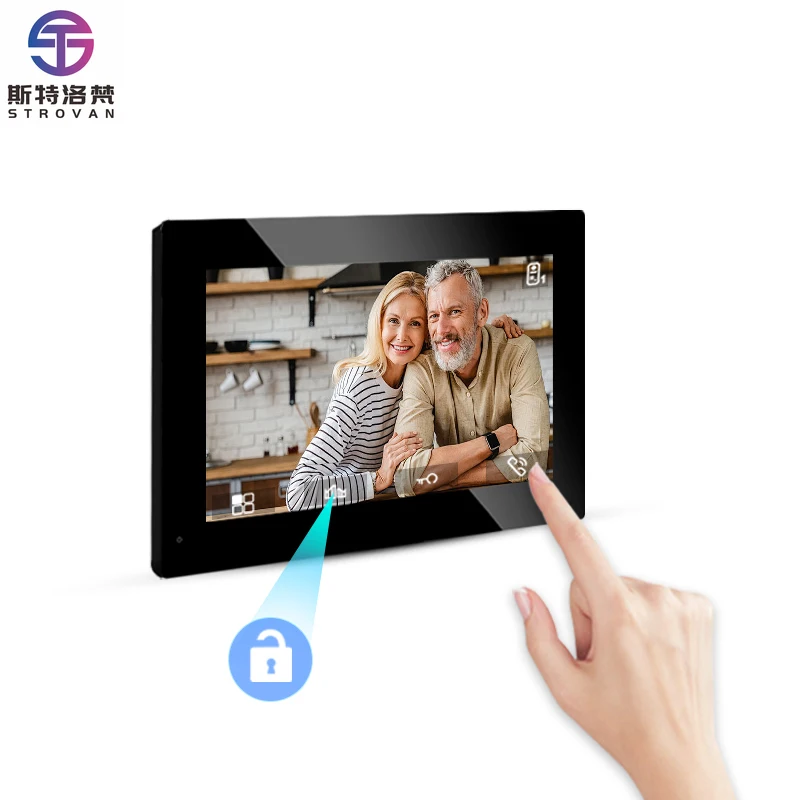 4 Wire 7 Inch TFT LCD Intercom System Volume Brightness Only Indoor