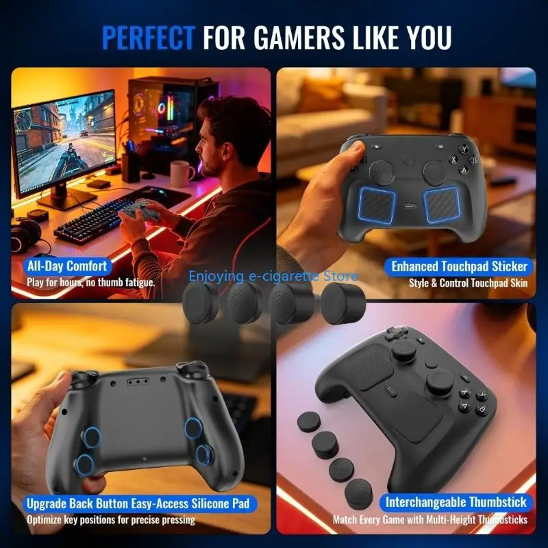 Tastenkappen Touchpad-Aufkleber für Steam Controller Ersatz-Schutzkappe Joystick-Abdeckungen Zurück Tastenfeld Einfache – Detail 8