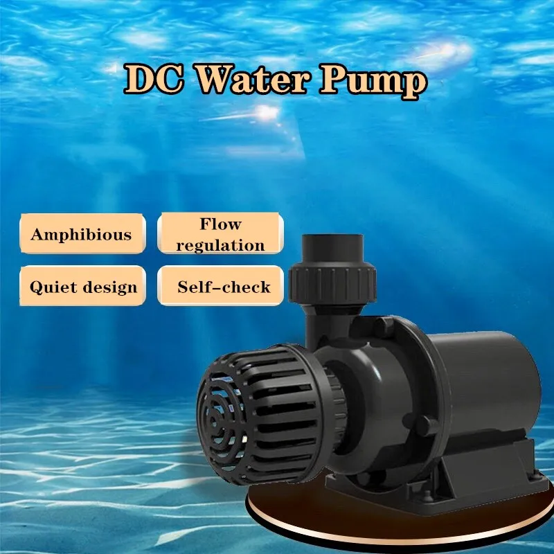 Bomba de fuente de agua de acuario ultrasilenciosa DC con controlador de 25W para filtro de circulación de sumidero de estanque de tanque de peces de agua salada/dulce