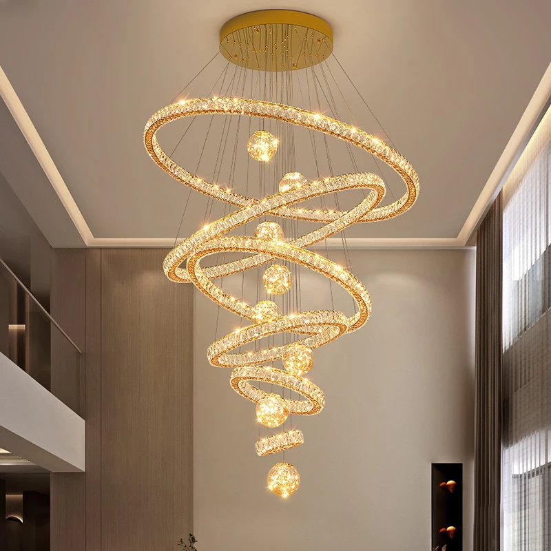 Modern home decoration salon lamps for living room smart crystal Pendant lights dining room indoor lighting