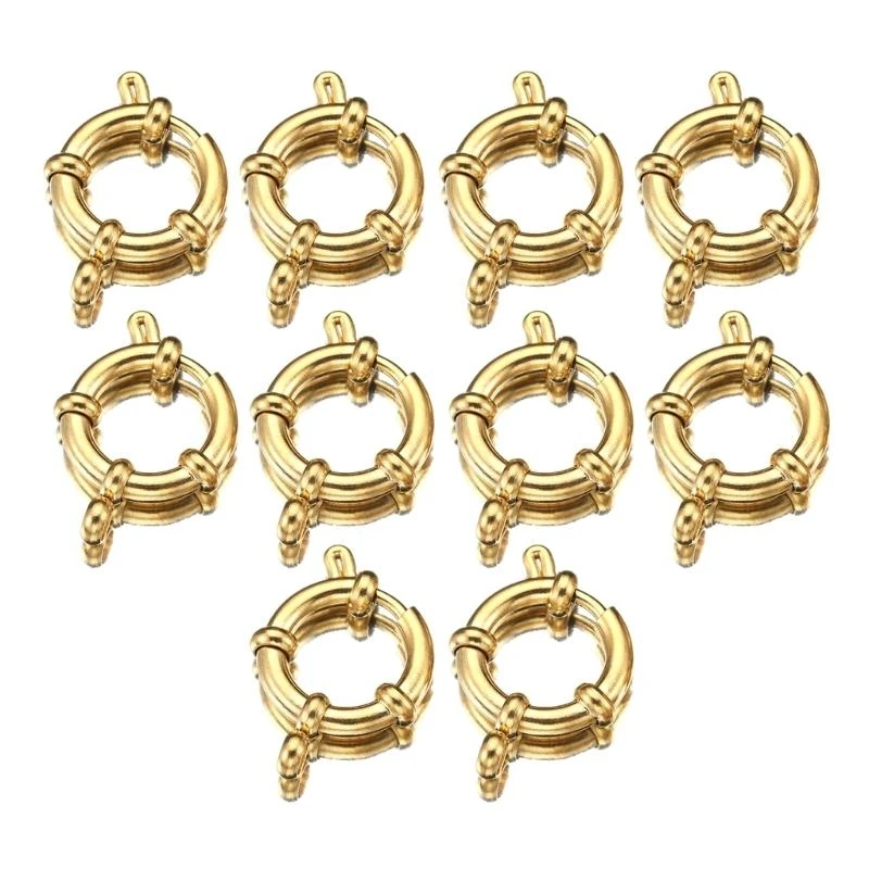 

573B Set of 10 Spring Clasps Jewellery Fasteners Crafting Components Multi functional Necklace Clasp Flexible Connector