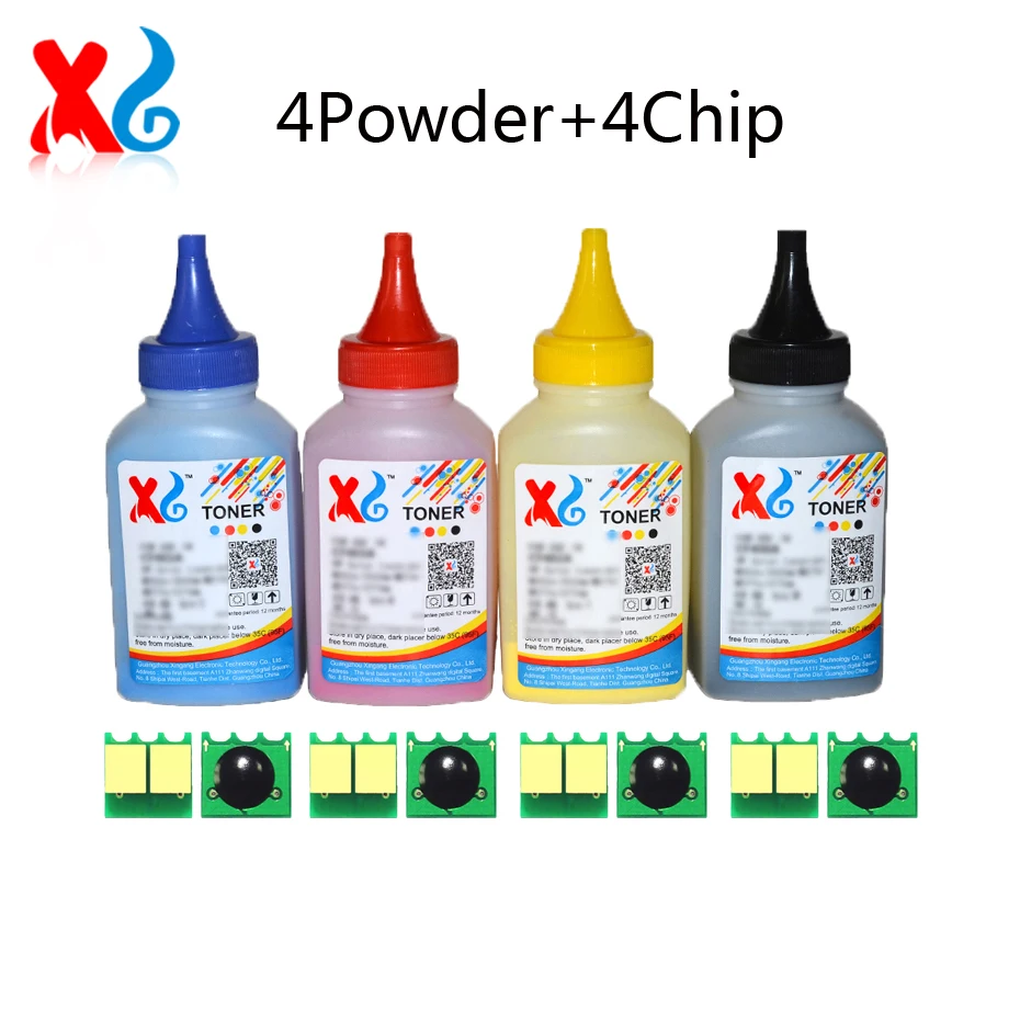 4*40G CB540A CB541A CB542A CB543A Toner Powder Chip For HP Color laserjet CP1518ni 1215 CP1215 CP1515n CP 1213 1216 Chip 125A