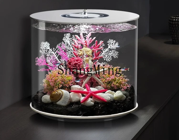 

Усовершенствованный изысканный круглый аквариумный фильтр-генератор кислорода SM, универсальная машина для дома, офиса, гостиной, небольшой аквариум для золотых рыбок.