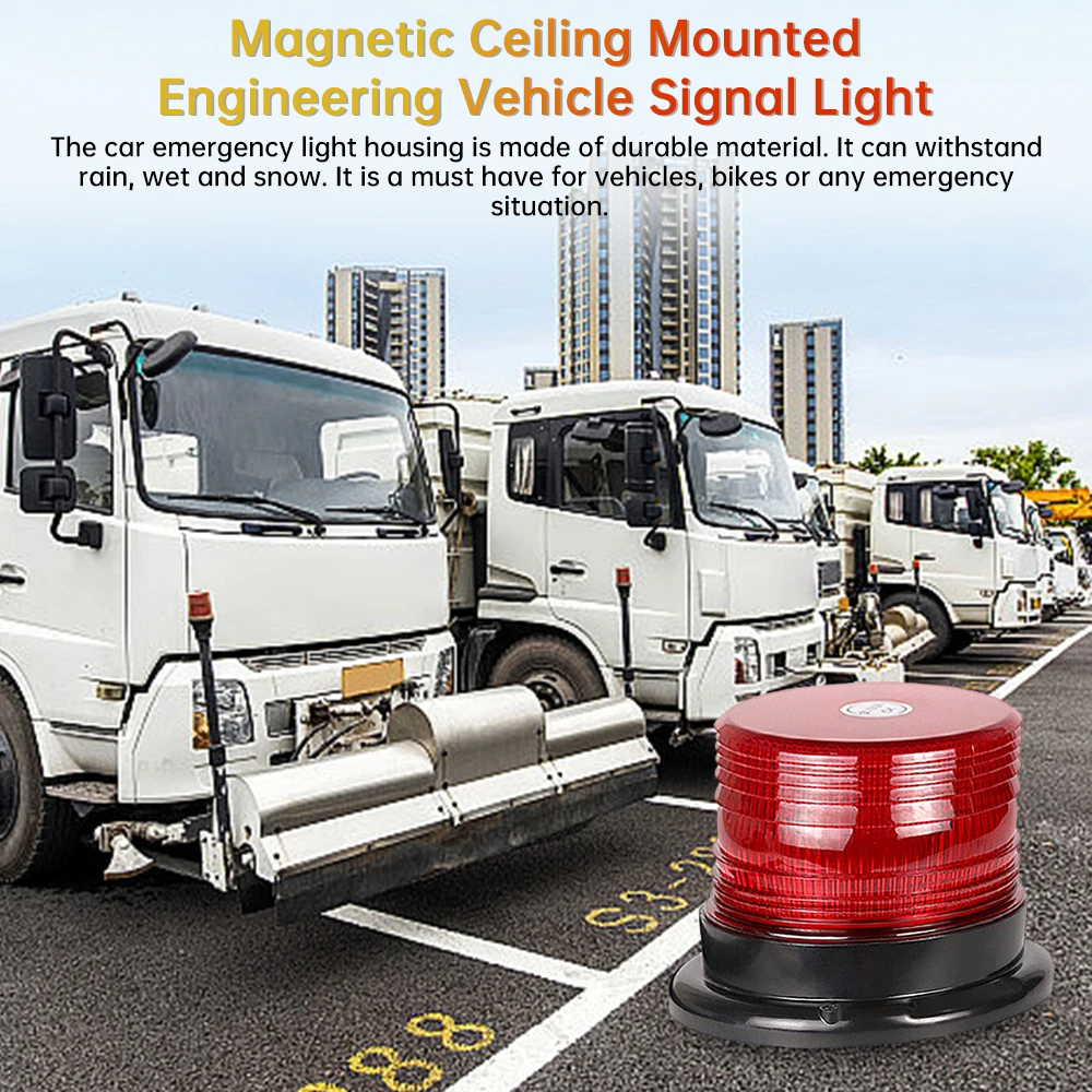 Car Strobe Light Emergency Rotating Traffice Indication Car Flash Beacon Light Orange Blue Red Flash Warning Lamp 12V 24V