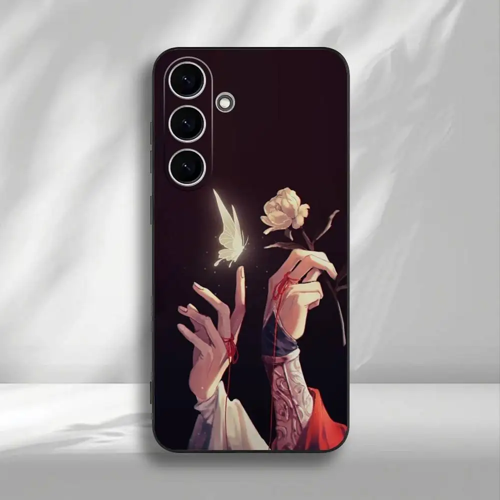 حافظة لهاتف سامسونج جالاكسي A73، A72، A71، A70، A53، A52، A51، غلاف أسود ناعم