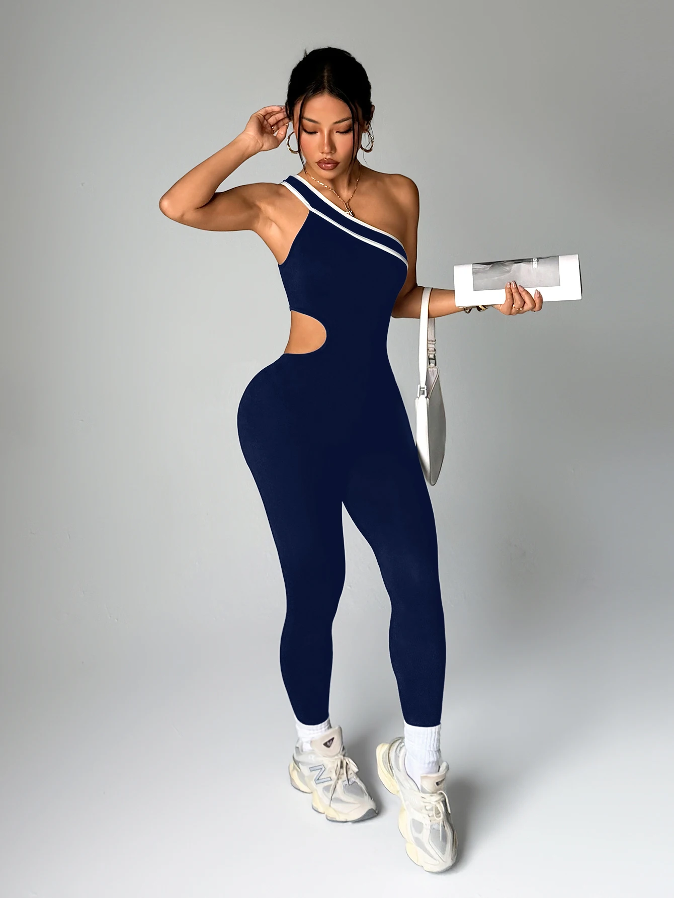 Women Seamless Yoga Jumpsuit Workout Bodysuit Tummy Control Butt-Lifting Gym Clothes Sleek Sportswear Striped Athletic Outfit
