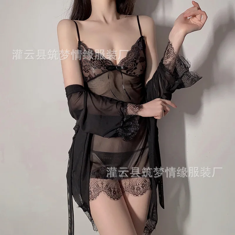Однотонное сексуальное женское белье, эротическое платье, трусики, женская милая ночная рубашка, одежда, прозрачный костюм для девочек, чувственная косплей, секс-пижама