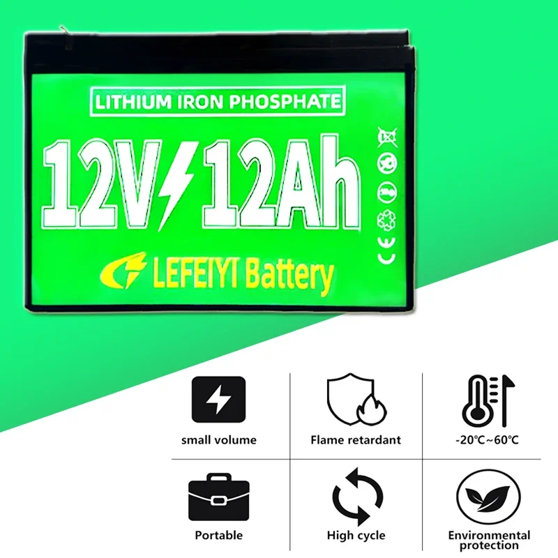 12V 12000mAh LiFePo4 12AH 배터리 팩 리튬 이온 인산염 배터리 내장 BMS 12.8V 어린이 스쿠터 보트 모터 라이트