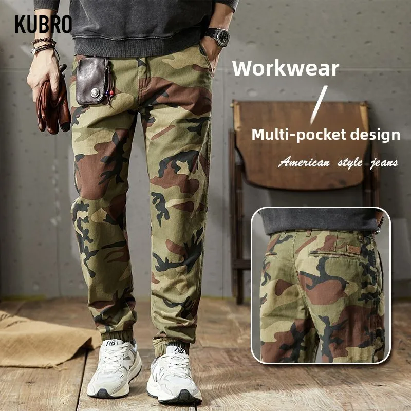 

Новинка 2025, хлопковые мужские брюки-карго, камуфляжные повседневные мужские осенне-зимние толстые тактические бегуны, брюки-карго с несколькими карманами, рабочая одежда