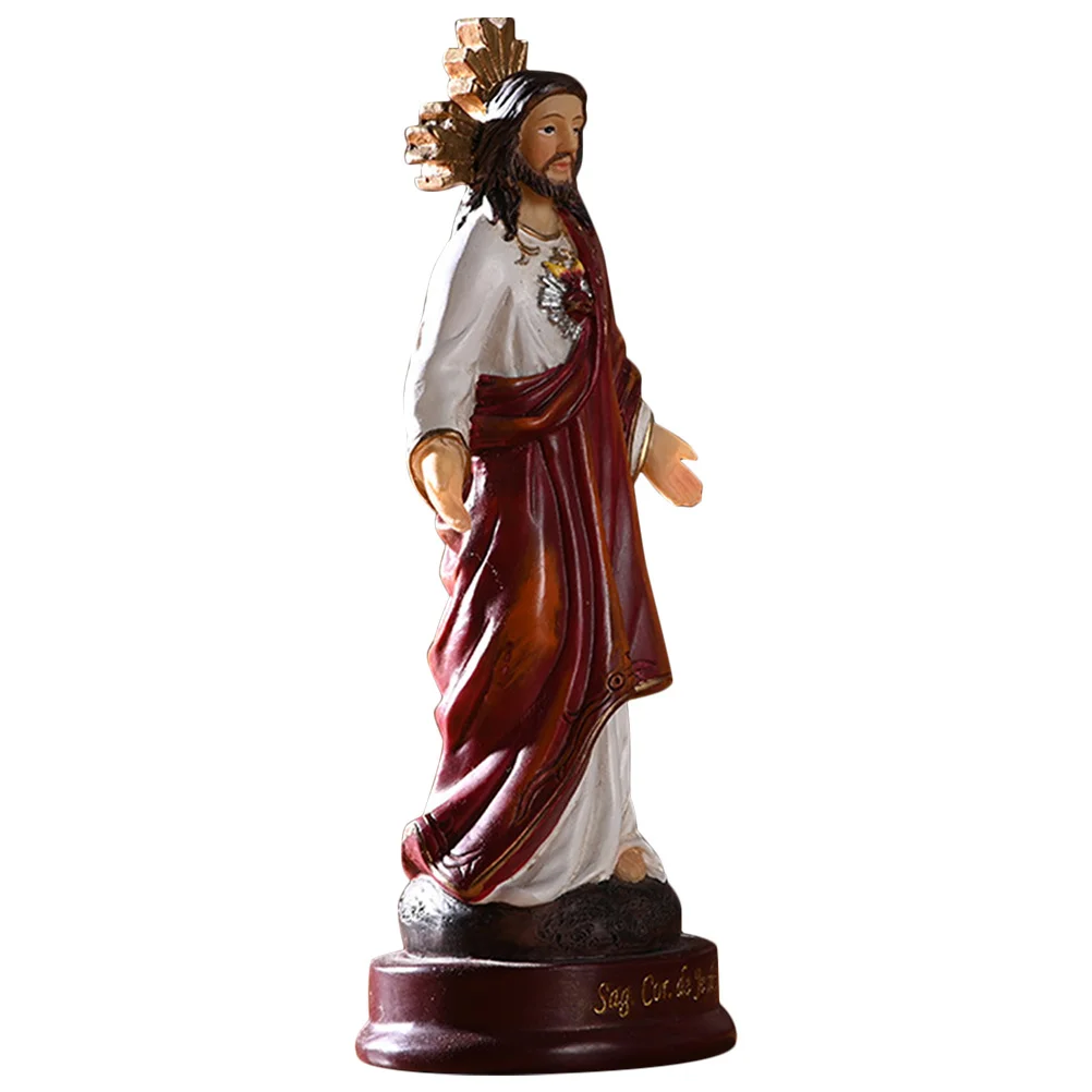 

Resin Jesus Statue Desktop Sacred Religious Sculpture Decorative Church Ornament Prop Jesus Statue Religious Figure