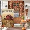 Fall Country Roads Garden Flag 12x18 Red Barn Farm Yard Decor llz