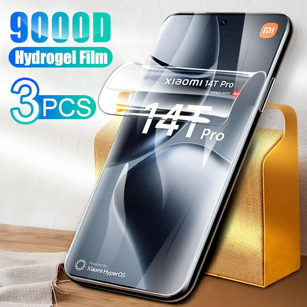 Xiomi 14T Pro Hydrogel Film 3Pcs 9999D Curved Soft Screen Protector For Xiaomi 14T Pro Xiaomi14T 14 t pro Phone Film Not Glass