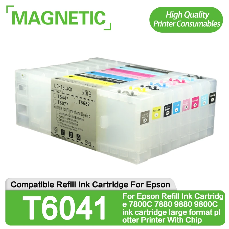 

T6041-T6049 Compatible For Epson Refill Ink Cartridge 7800C 7880 9880 9800C ink cartridge large format plotter Printer With Chip