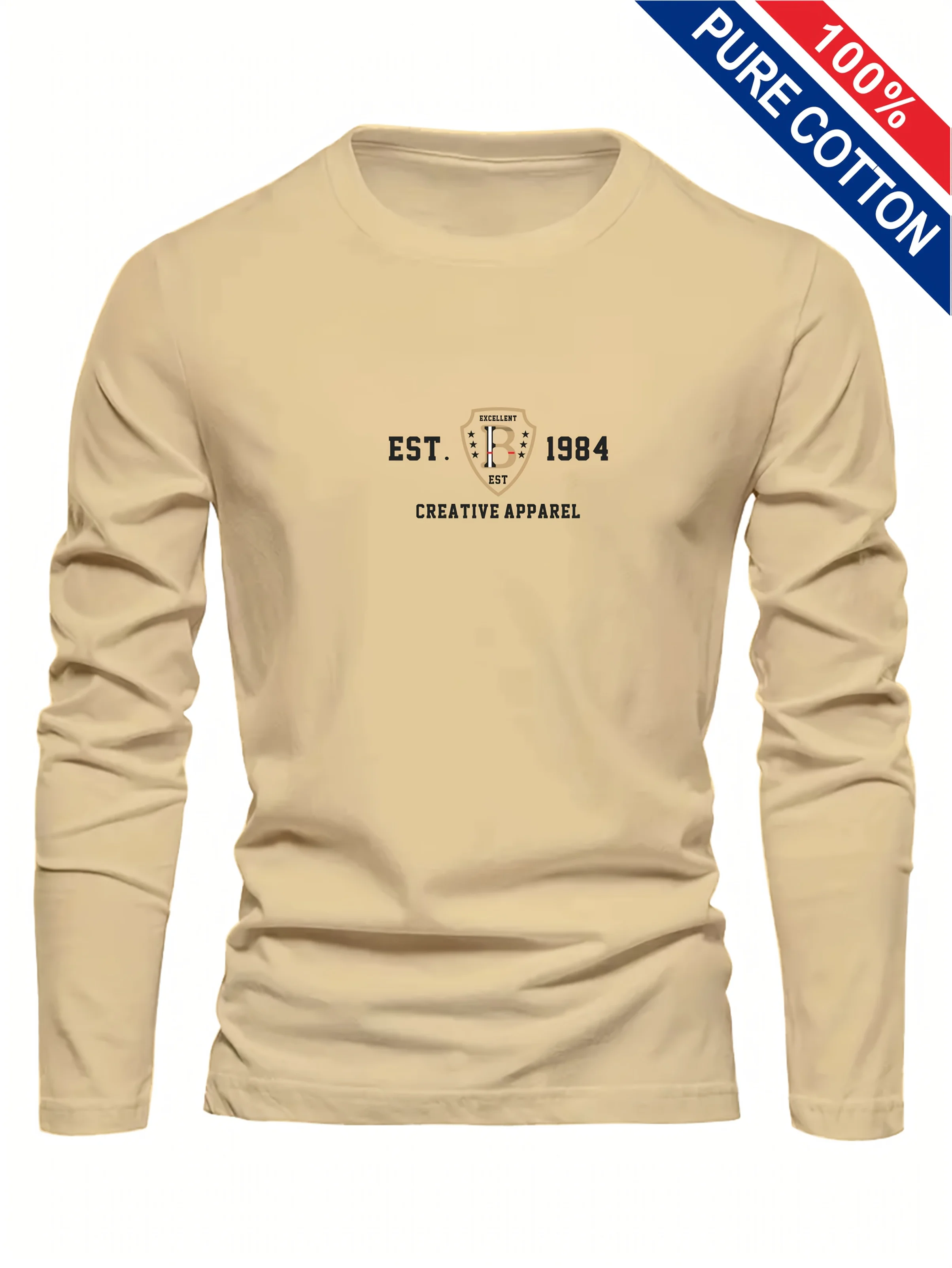 Men's 100% pure cotton loose and comfortable casual sports T