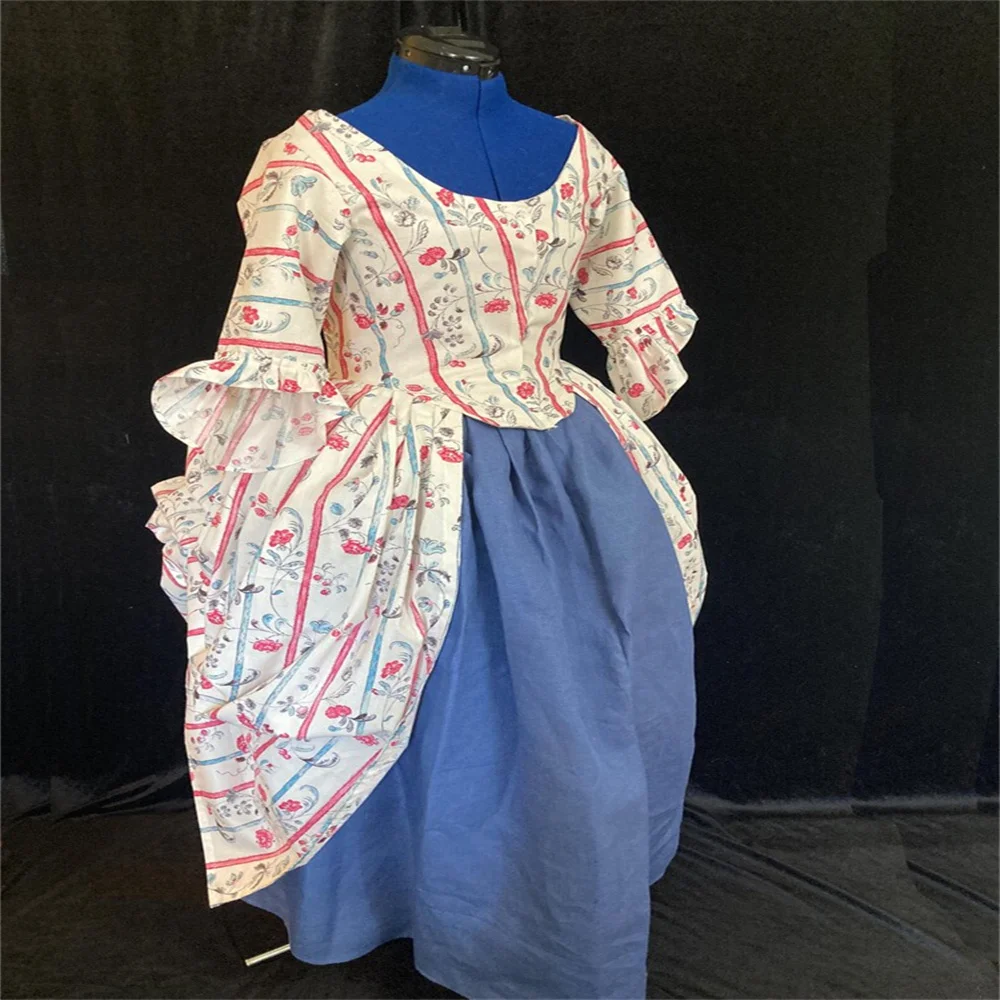 

18th Century Floral Robe Rococo Baroque Dress Victorian Royal Court Venice Carnival Masquerade Reenactment Ball Gown