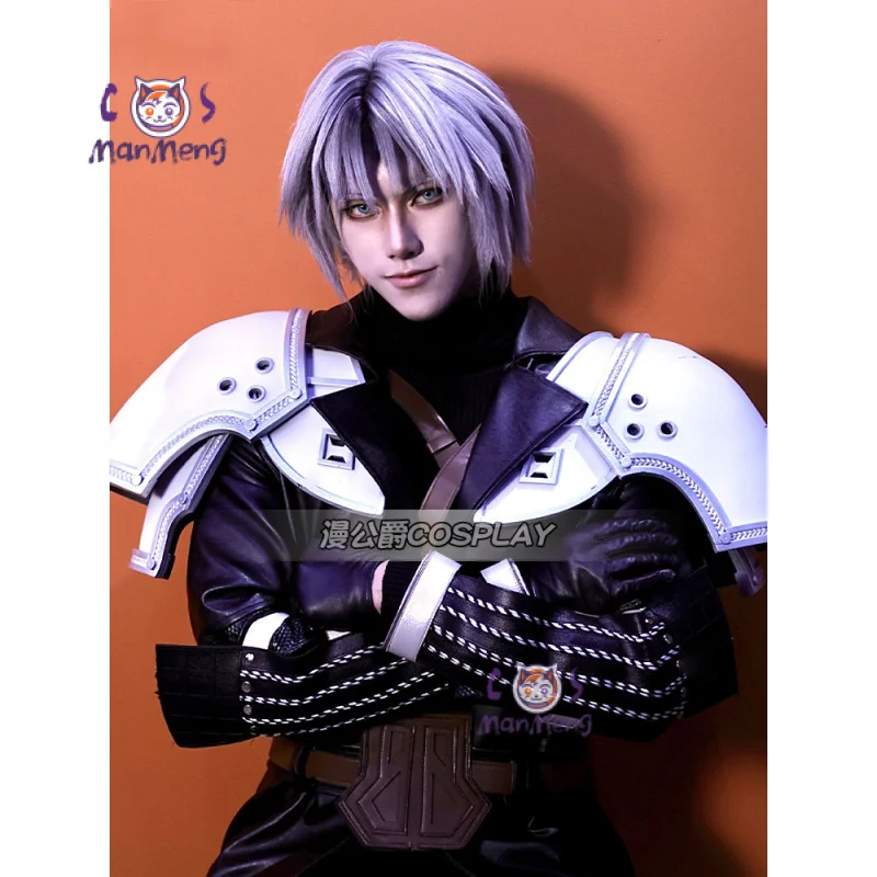 

Костюм для косплея FF7 Sephiroth, черное фэнтезийное кожаное пальто и аксессуары, полный комплект и индивидуальные предметы продаются по индивидуальному размеру